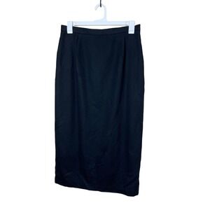Vintage Alain Gerard Paris New York Black Wool Pencil Skirt‎ Womens Size 16